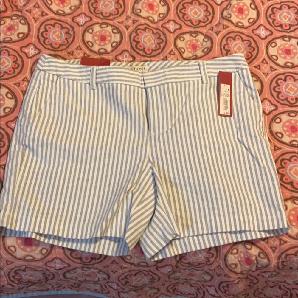 Merona gray stripe chino shorts size 12